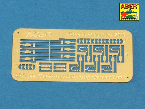 Aber R-34 Smoke Discharges for German Tanks like Tiger I, Panther A/D, Panzer IIIL, Panzer IVG, Luchs, Puma (1:35)