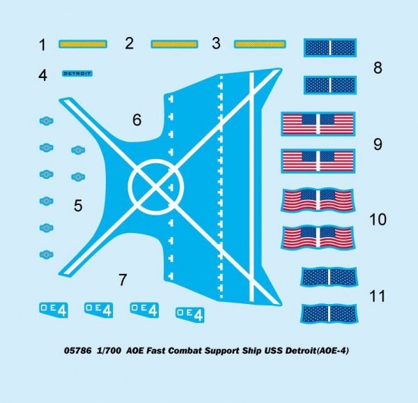 Trumpeter 05786 AOE Fast Combat Support Ship USS Detroit (AOE-4) 1:700