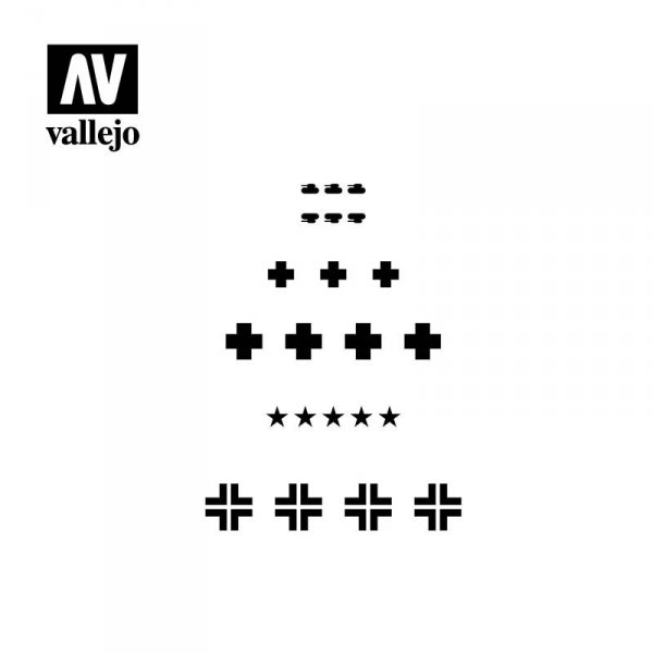 Vallejo ST-AFV001 Assorted German WWII Tank Markings Stencil 1/35