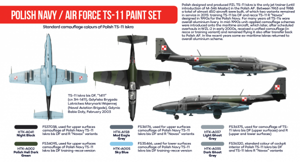 Hataka HTK-AS46 Polish Navy / Air Force TS-11 paint set (6x17ml)