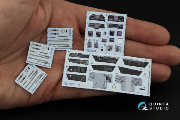Quinta Studio QD48050 F/A-18F early 3D-Printed &amp; coloured Interior on decal paper (Hasegawa) 1/48