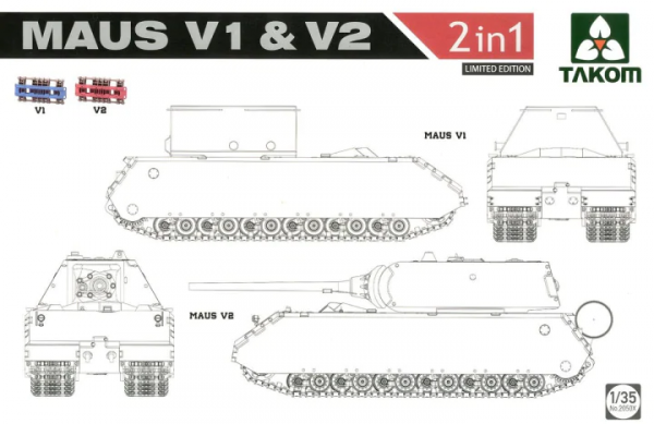 Takom 2050X Maus V1 &amp; V2 (2 in 1) Limited edition 1/35
