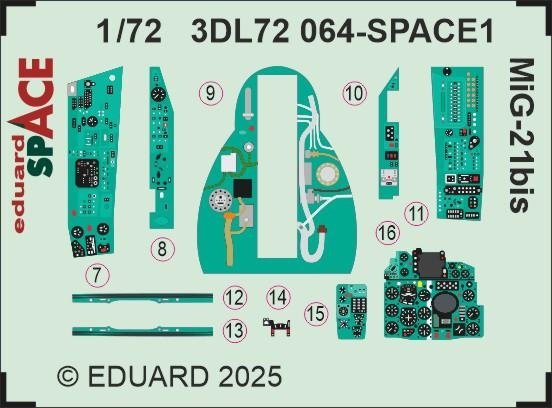 Eduard 3DL72064 MiG-21bis SPACE EDUARD 1/72