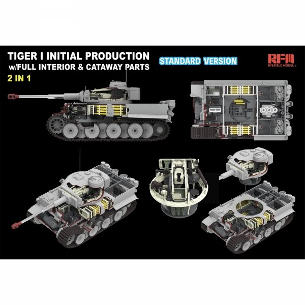Rye Field Model 5130 Tiger I Initial Production Early 1943 w/ Full Interior Standard Version 1/35
