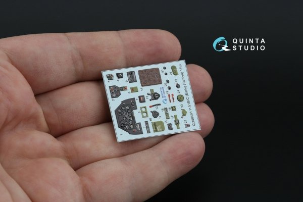 Quinta Studio QD48481 P-51B/C (Early) 3D-Printed coloured Interior on decal paper (Tamiya) 1/48