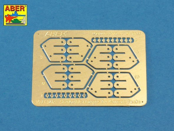 Aber R-34 Smoke Discharges for German Tanks like Tiger I, Panther A/D, Panzer IIIL, Panzer IVG, Luchs, Puma (1:35)