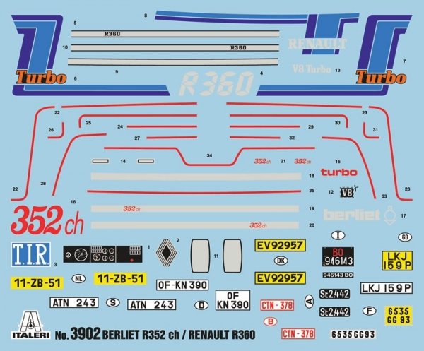 Italeri 3902 BERLIET R352ch RENAULT R360 (1:24)