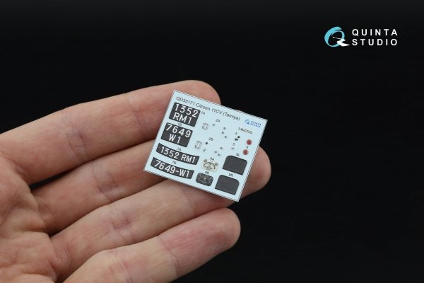 Quinta Studio QD+35171 Citroen 11CV 3D-Printed &amp; coloured Interior on decal paper (Tamiya) (with 3D-printed resin parts) 1/35