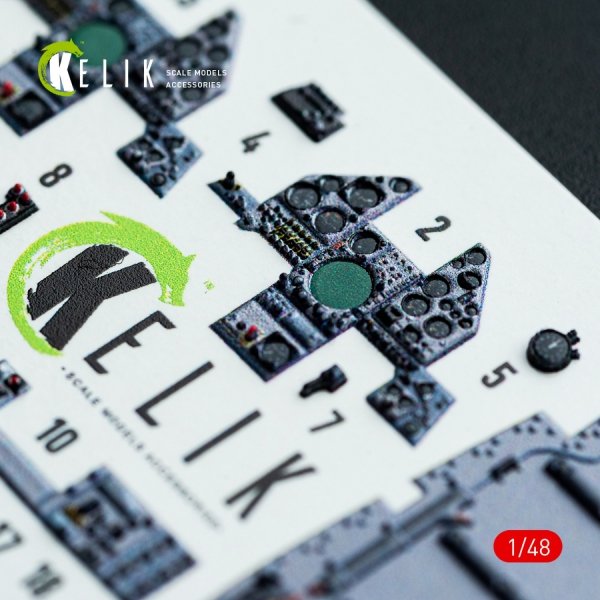 Kelik K48042 Harrier GR1/GR3 interior 3D decals for Kinetic kit (1/48)