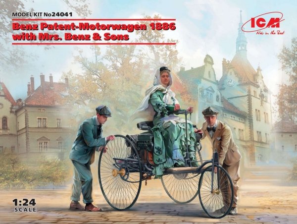 ICM 24041 Benz Patent-Motorwagen 1886 with Mrs. Benz &amp; Sons 1/24