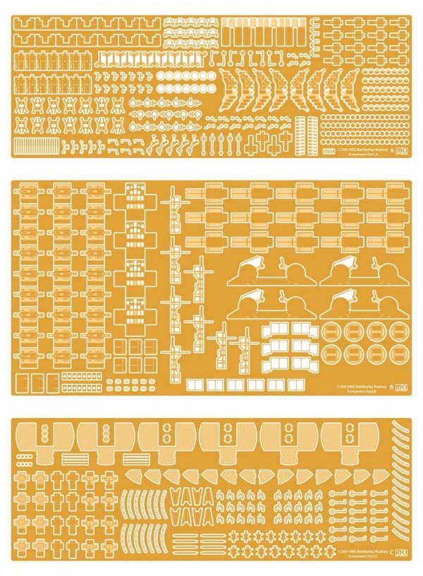 MK1 Design MS-20013 HMS RODNEY ARMAMENT SET 1/200