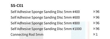 DSPIAE SS-C01 Self Adhesive Sponge Sanding Disc Set 5mm / Zestaw samoprzylepnych gąbkowych tarcz szlifierskich 5 mm