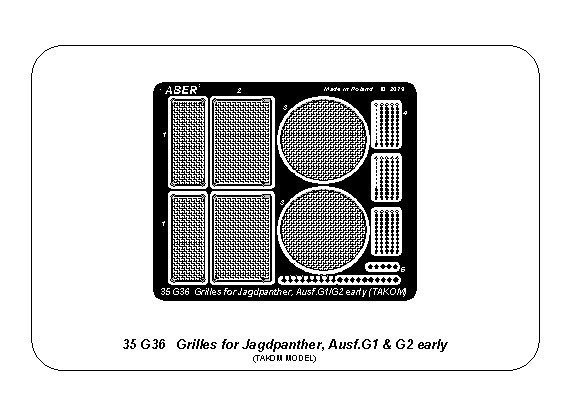 Aber 35G36 Siatki do Jagdpanther Ausf.G1 oraz G2 wczesny (Takom) 1/35 