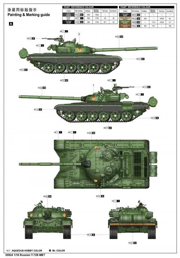 Trumpeter 00924 Russian T-72B MBT 1/16