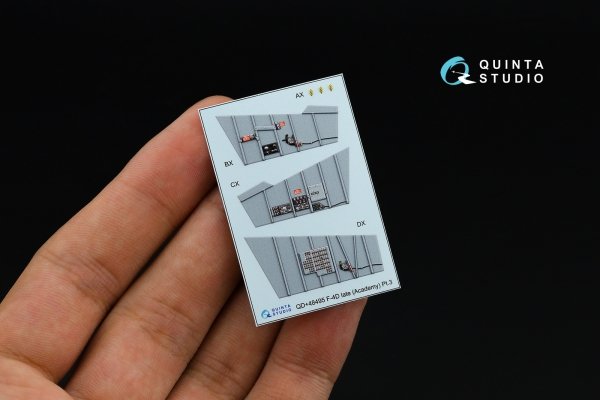 Quinta Studio QD+48495 F-4D late Phantom II 3D-Printed &amp; coloured Interior on decal paper (Academy) (with 3D-printed resin parts) 1/48