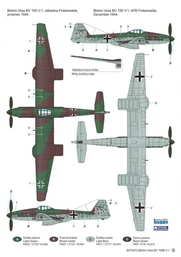 Special Hobby 72340 Blohm &amp; Voss BV 155V-1 1/72