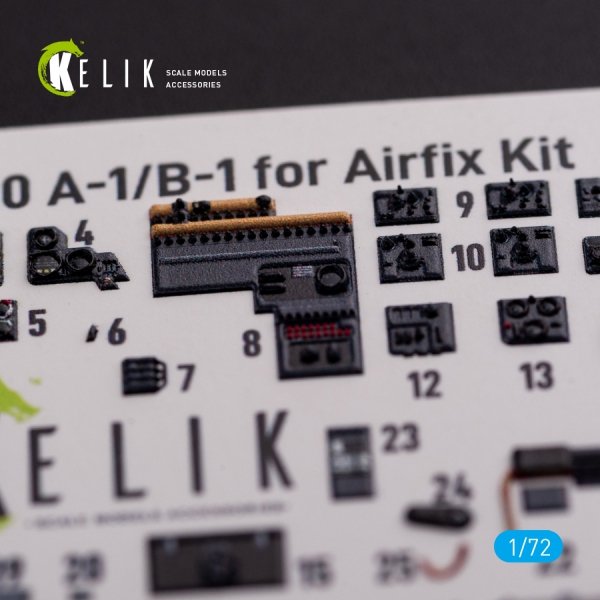 KELIK K72069 Messerschmitt Me410A-1 interior 3D decals for Airfix kit 1/72