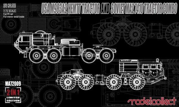 Modelcollect MA72009 USA M983A2 HEMTT tractor and Soviet MAZ 7410 tractor combo 1/72