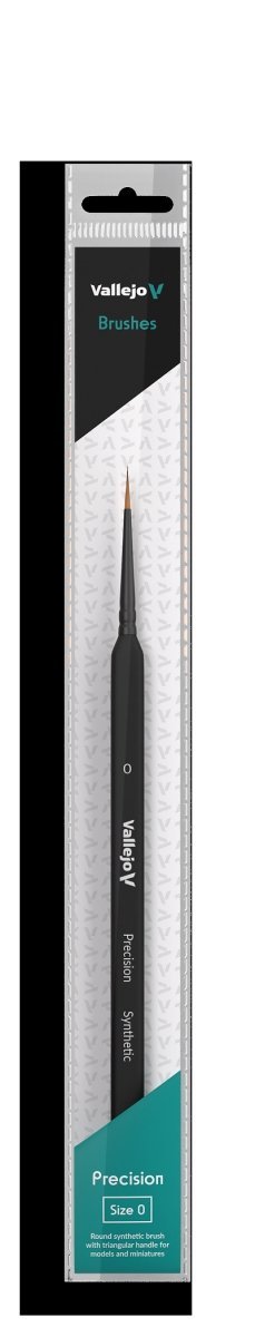 VALLEJO B03000 - Pędzel - Precision - Round Synthetic Brush, Triangular Handle No. 0