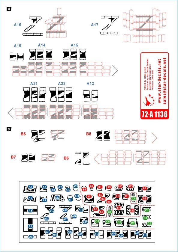 Star Decals 72-A1136 War in Ukraine # 6. T-72B1 and BMP-1 1/72