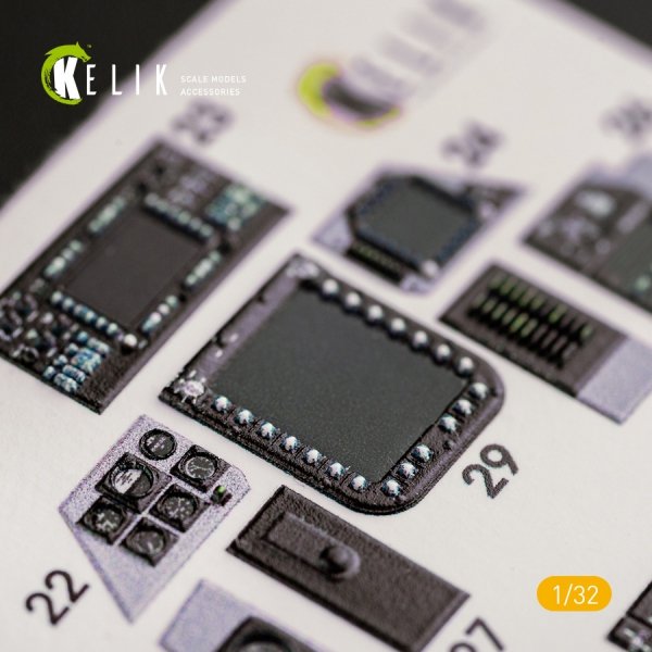 KELIK K32014 F-14D SUPER TOMCAT - INTERIOR 3D DECAL FOR TRUMPETER KIT 1/32