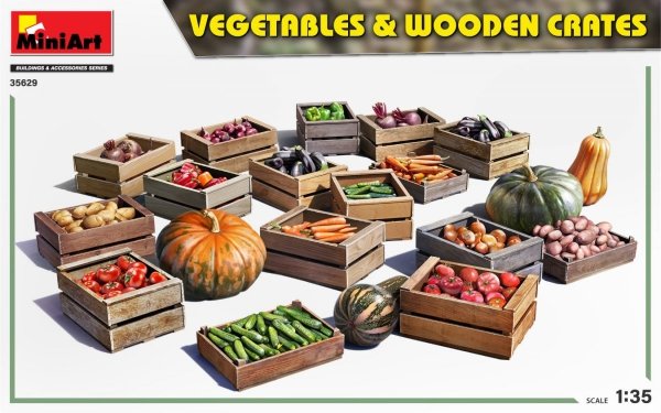 MiniArt 35629 VEGETABLES &amp; WOODEN CRATES 1/35