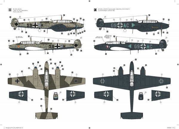 Hobby 2000 32008 Messerschmitt Bf 110 E ( Dragon + Cartograf + Mask ) 1/32