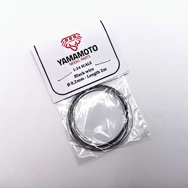 Yamamoto Model Parts YMPTUN73 Black wire 0,2mm 2m 1/24
