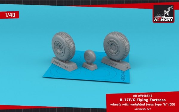 Armory Models AW48345 B-17F/G Flying Fortress wheels w/ weighted tyres type “b” (GS) 1/48