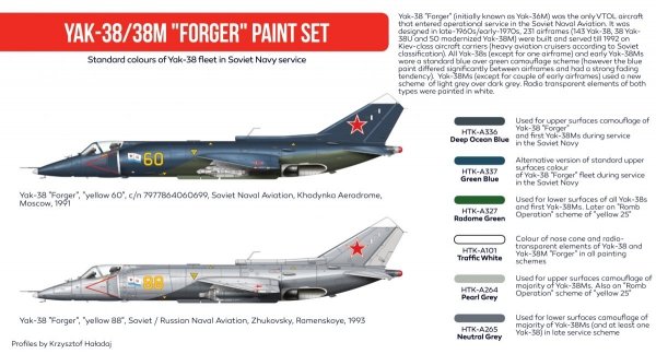 Hataka Hobby HTK-AS111 Yak-38/38M &quot;Forger&quot; paint set (6x17ml)