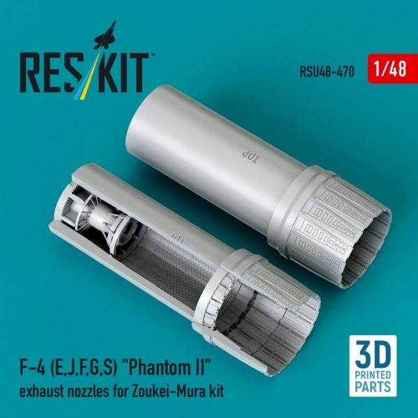 RESKIT RSU48-0470 F-4 (E, J, F, G, S) "Phantom II" exhaust nozzles for Zoukei-Mura kit (3D Printed) (1/48)