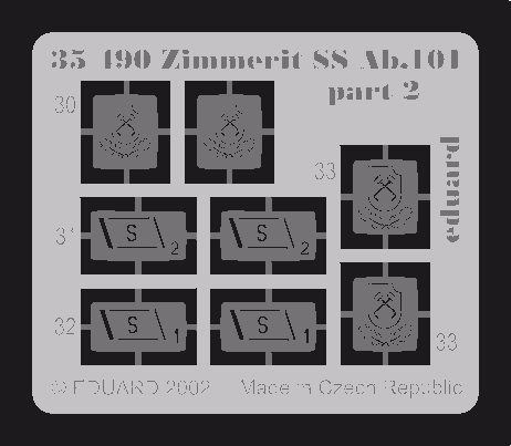 Eduard 35490 Zimmerit Tiger I/ SS Ab.101 1:35 Tamiya