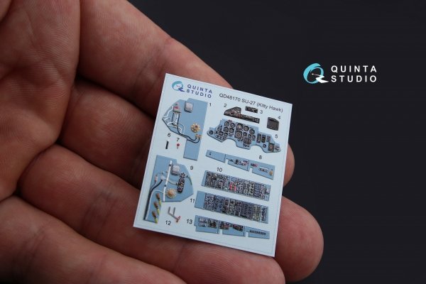 Quinta Studio QD48170 Su-27 3D-Printed coloured Interior on decal paper (for KittyHawk kit) 1/48