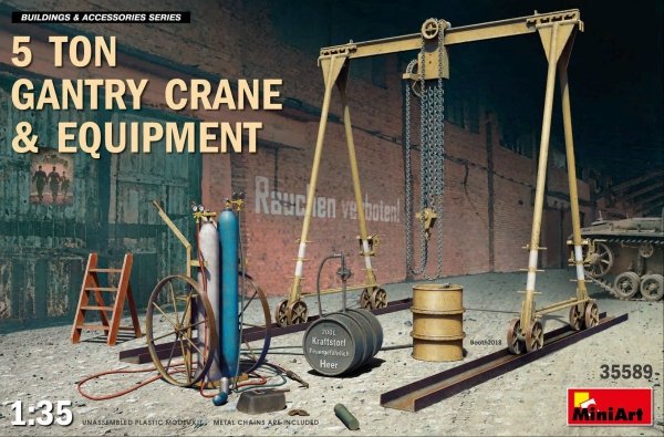 MiniArt 35589 5 TON GANTRY CRANE &amp; EQUIPMENT 1/35