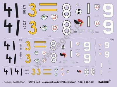Kagero 97005 JG 2. Jagdgeschwader &quot;Richthofen&quot; (decals) EN