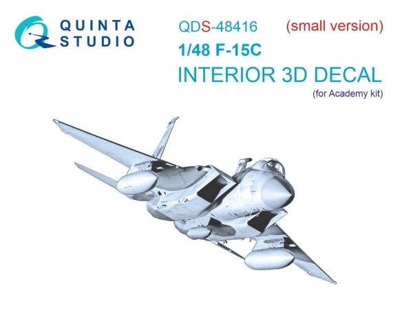 Quinta Studio QDS48416 F-15C 3D-Printed coloured Interior on decal paper (Academy) (Small version) 1/48