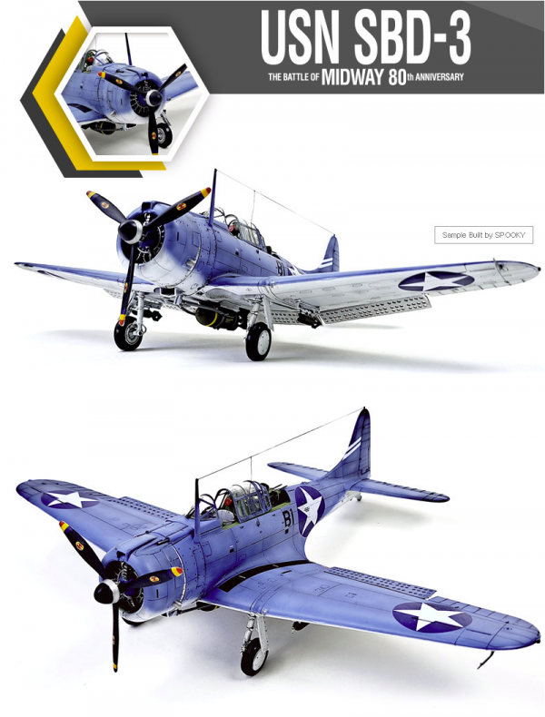 Academy 12345 USN SBD-3 &quot;Battle of Midway&quot; 1/48