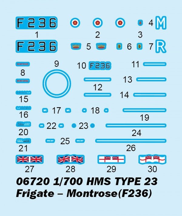 Trumpeter 06720 HMS TYPE 23 Frigate – Montrose (F236) 1/700