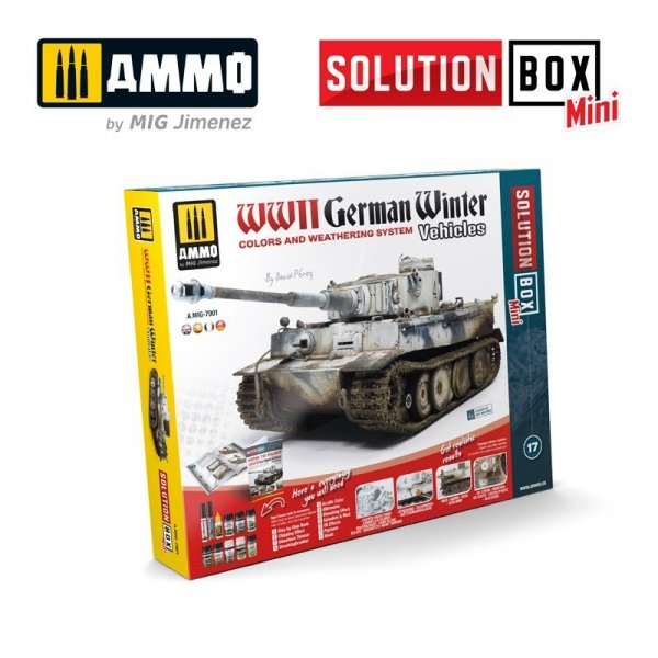 AMMO of Mig Jimenez 7901 Solution Box MINI - How to paint WWII German winter vehicles