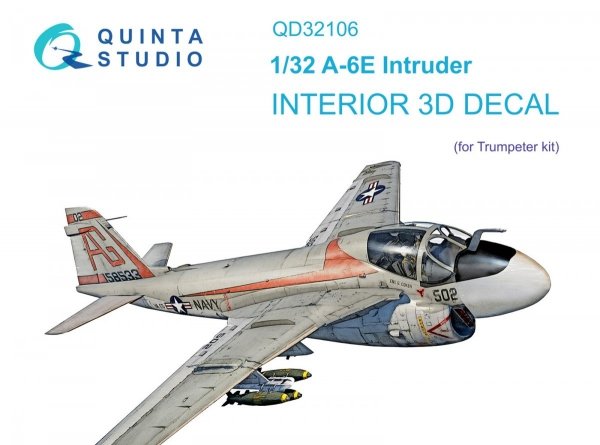 Quinta Studio QD32106 A-6E Intruder 3D-Printed &amp; coloured Interior on decal paper (Trumpeter) 1/32