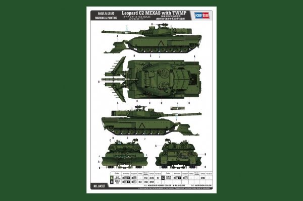 Hobby Boss 84557 Leopard C2 MEXAS with TWMP Track Width Mine Plow 1/35