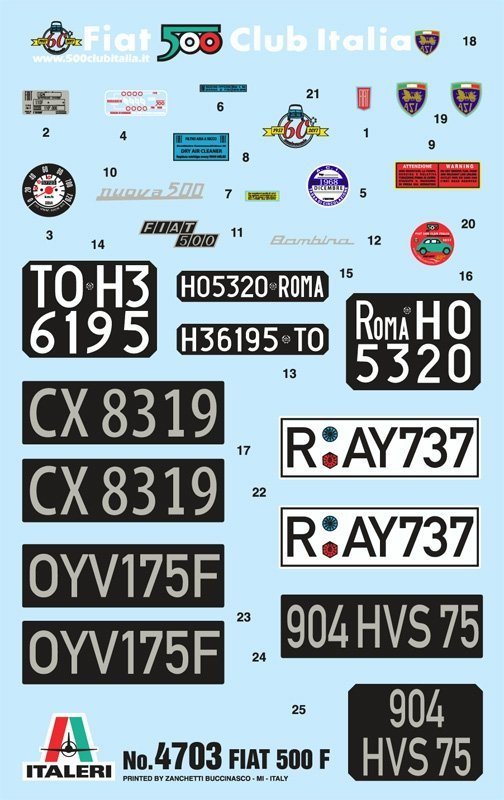 Italeri 4703 FIAT 500F 1968 (1:12)