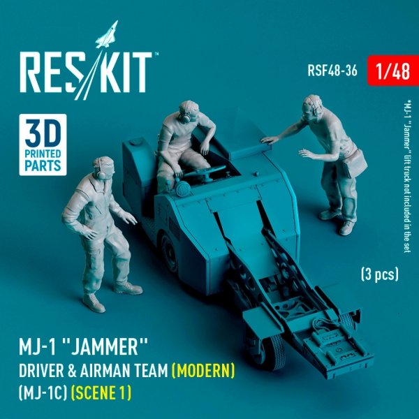 RESKIT RSF48-0036 MJ-1 "Jammer" Driver &amp; airman team (Modern) (MJ-1C) (scene 1) (3 pcs) (3D Printed) (1/48)