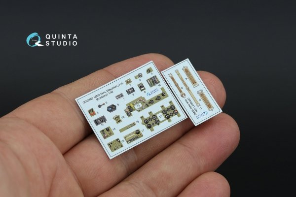 Quinta Studio QD48468 A6M2 Zero (Mitsubishi Prod.) 3D-Printed coloured Interior on decal paper (Academy) 1/48