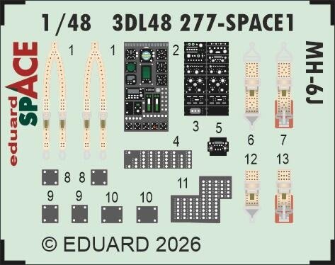 Eduard 3DL48277 MH-6J SPACE ICM 1/48