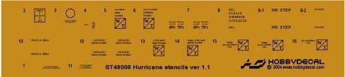 HobbyDecal ST48008V1 Hurricane stencils ver 1 1/48