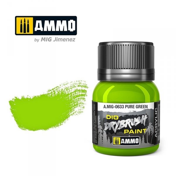 Ammo of Mig 0633 DRYBRUSH Pure Green 40ml