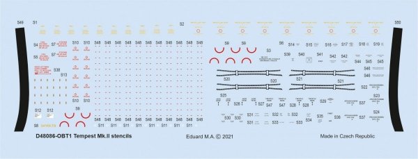 Eduard D48086 Tempest Mk.II stencils EDUARD/SPECIAL HOBBY 1/48