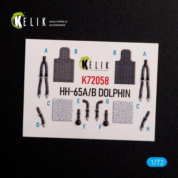 KELIK K72058 HH-65A/B Dolphin interior 3D decals for Dream Model kit 1/72