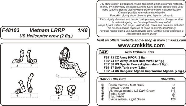 CMK F48103 Vietnam LRRP US Helicopter crew (2 figures) 1/48